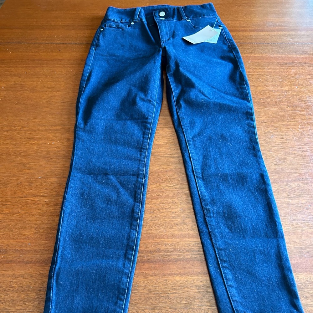 NWT JustFab High Rise Dark Wash Ankle Jeans, Size 29